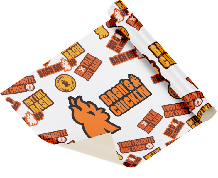 Bash's Chicken branded wax paper