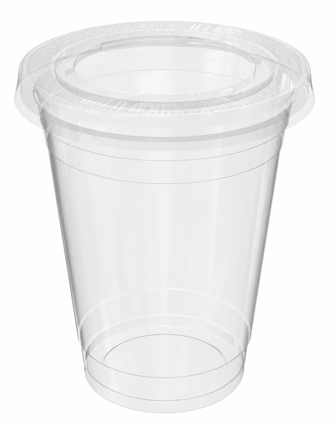 Blank clear plastic cup with lid before branding