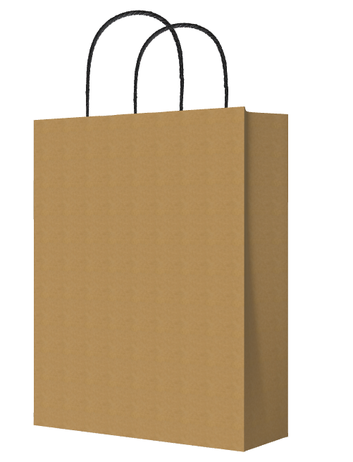 Blank kraft paper handbag before branding