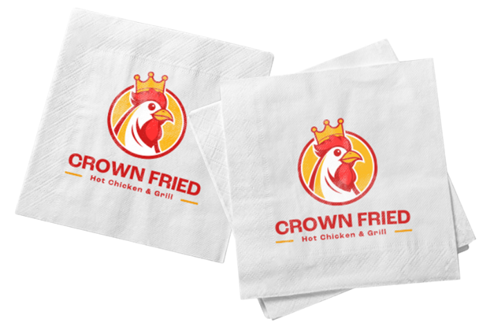 Crown Fried branded napkins