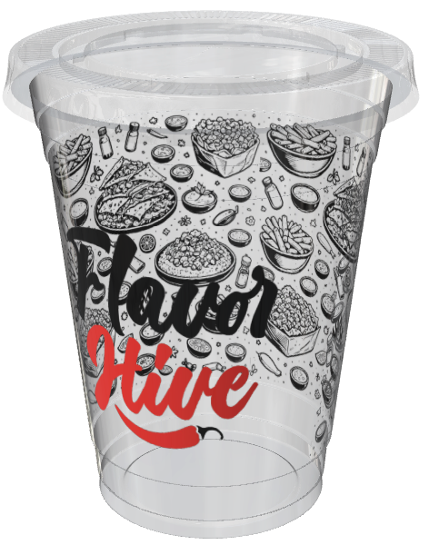 Flavor Hive branded plastic cup