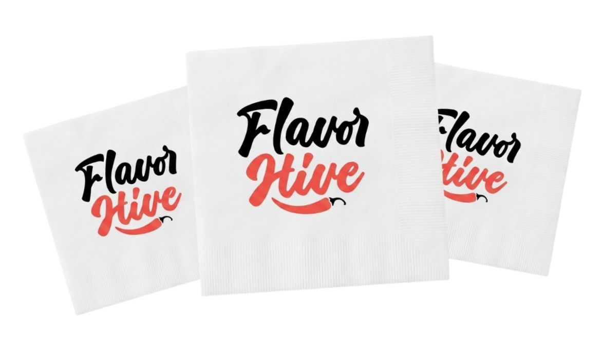 Flavor Hive branded napkins