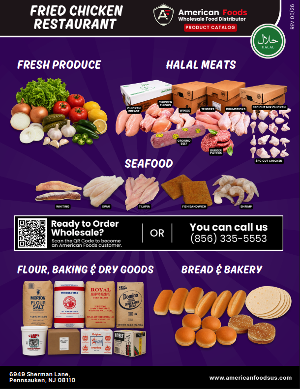 Fried Chicken Restaurant one page catalog