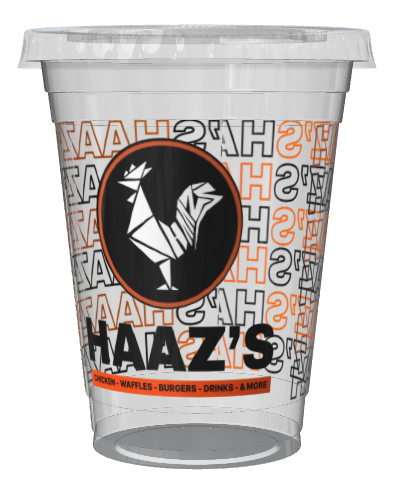Haaz's branded plastic cup