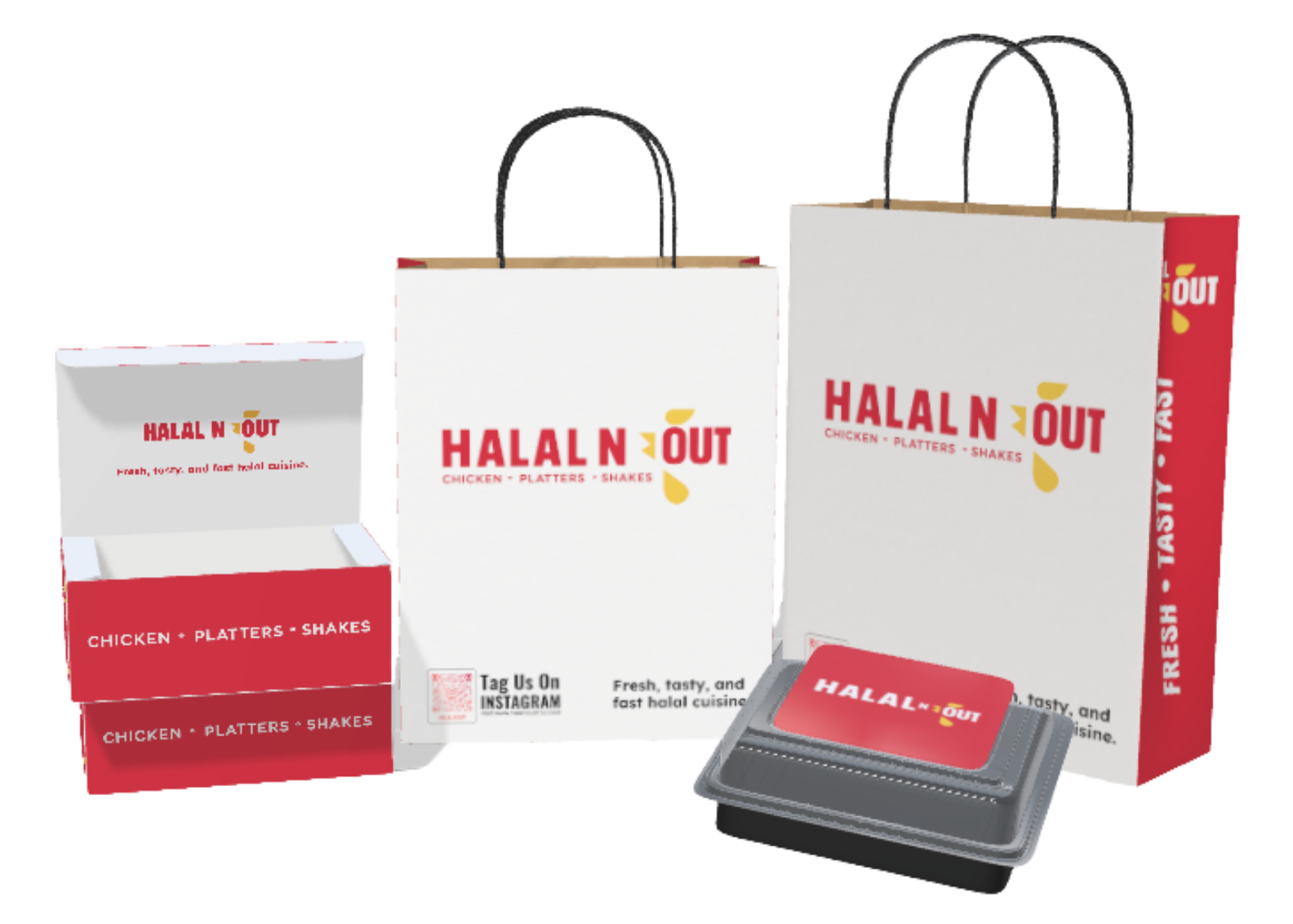 Halal N Out custom packaging suite