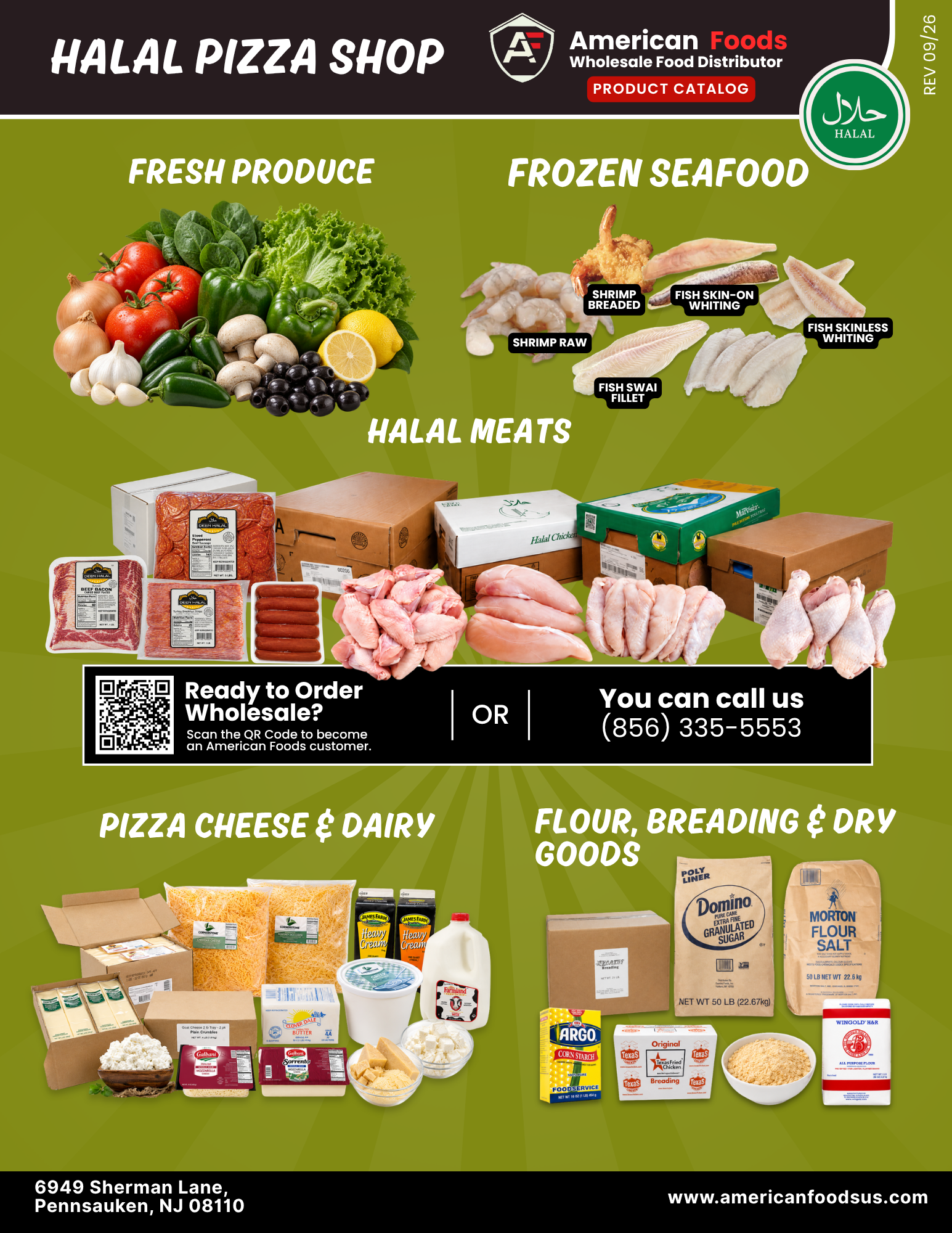 Halal Pizza Shop one page catalog, front