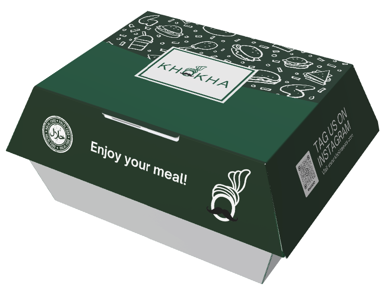 Khokha burger clamshell box