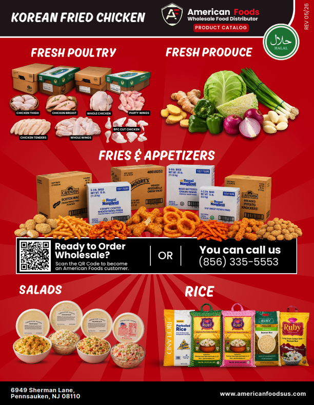 Korean Fried Chicken one page catalog