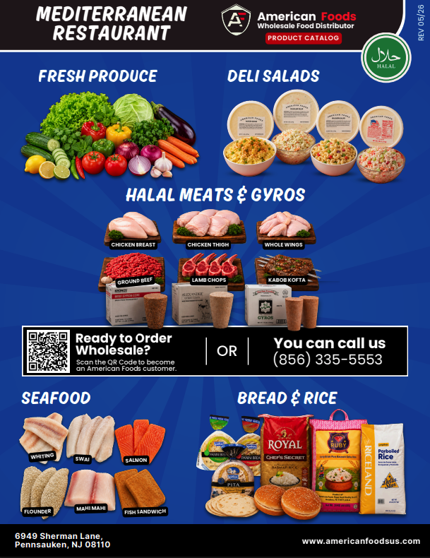 Mediterranean Restaurant one page catalog