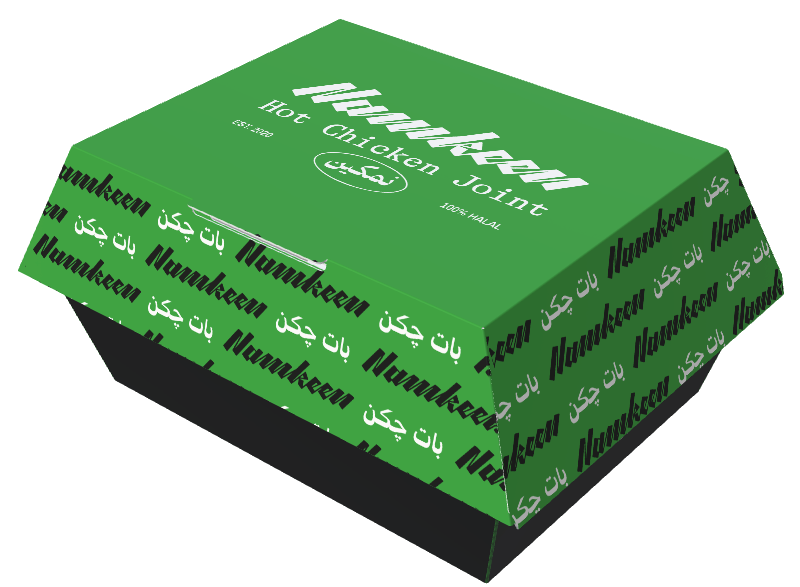 Namkeen burger clamshell box